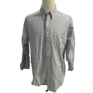 Brooks Brothers Men's Dress Shirt Blue Black White 17 1/2 - 33 Long Sleeve